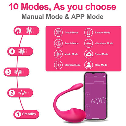 Flamingo Vibrator, No Distance Limit with App, 7 Modes, Quiet Sirr