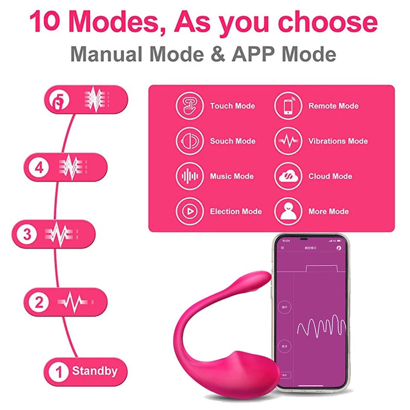 Flamingo Vibrator, No Distance Limit with App, 7 Modes, Quiet Sirr