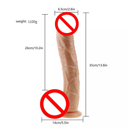 XXXL REALISTIC MEDICAL SILICONE DILDO -35 CM