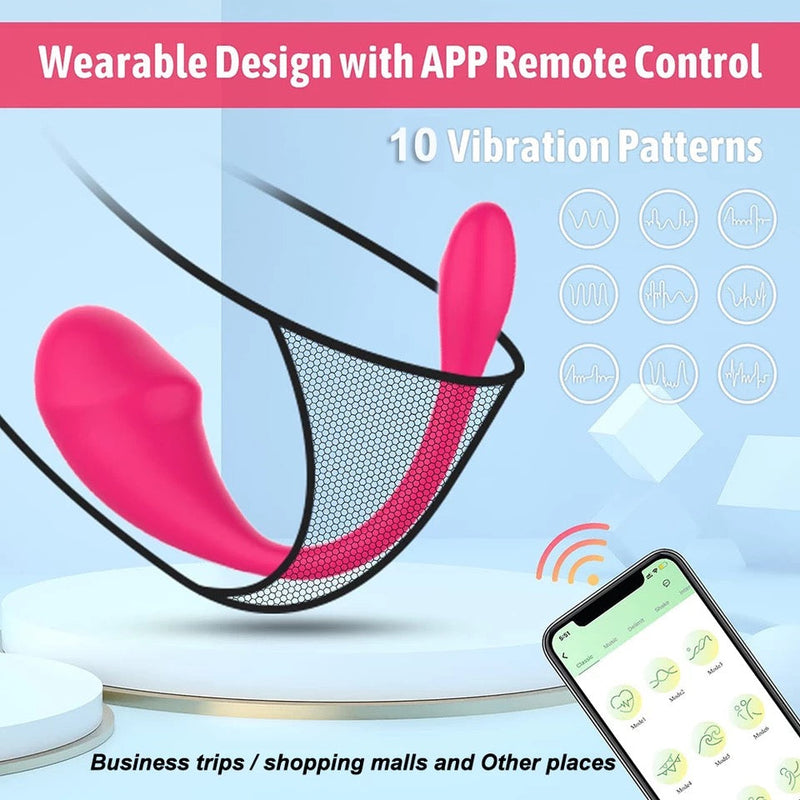 Flamingo Vibrator, No Distance Limit with App, 7 Modes, Quiet Sirr