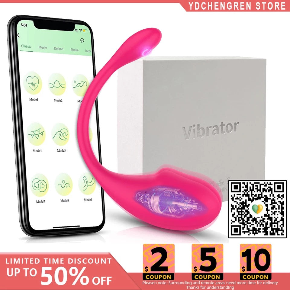 Flamingo Vibrator, No Distance Limit with App, 7 Modes, Quiet Sirr