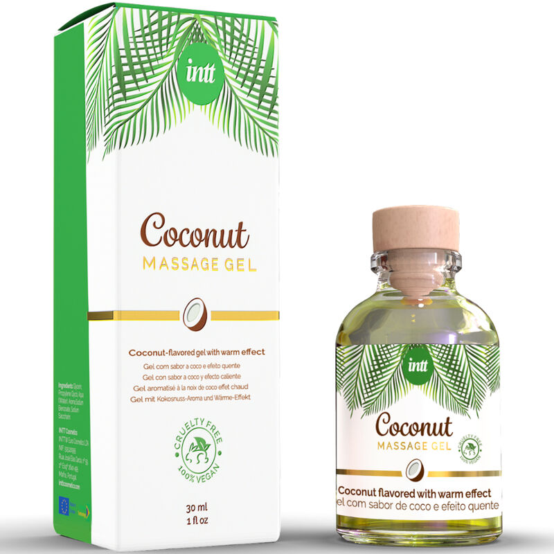 INTT - VEGAN MASSAGE GEL WITH COCONUT FLAVOR AND HEATING EFFECT