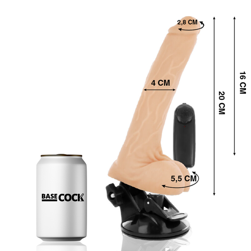 BASECOCK - Realistic Natural Remote Control Vibrator with Testicles 20 cm
