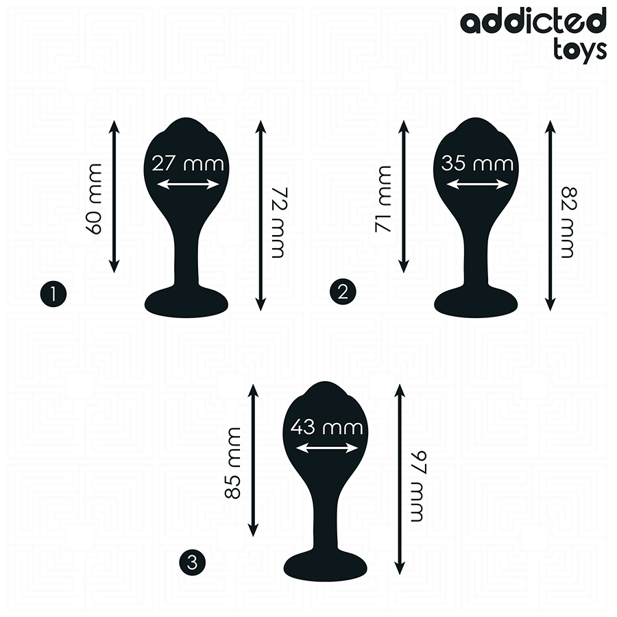 ADDICTED TOYS - Set of 3 Anal Plug Silicone with Jewel
