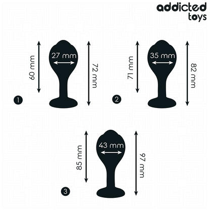 ADDICTED TOYS - Set of 3 Anal Plug Silicone with Jewel