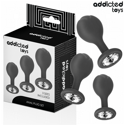 ADDICTED TOYS - Set of 3 Anal Plug Silicone with Jewel