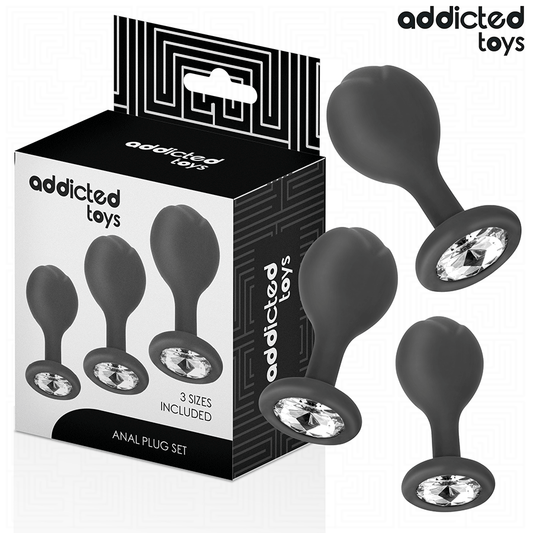 ADDICTED TOYS - Set of 3 Anal Plug Silicone with Jewel