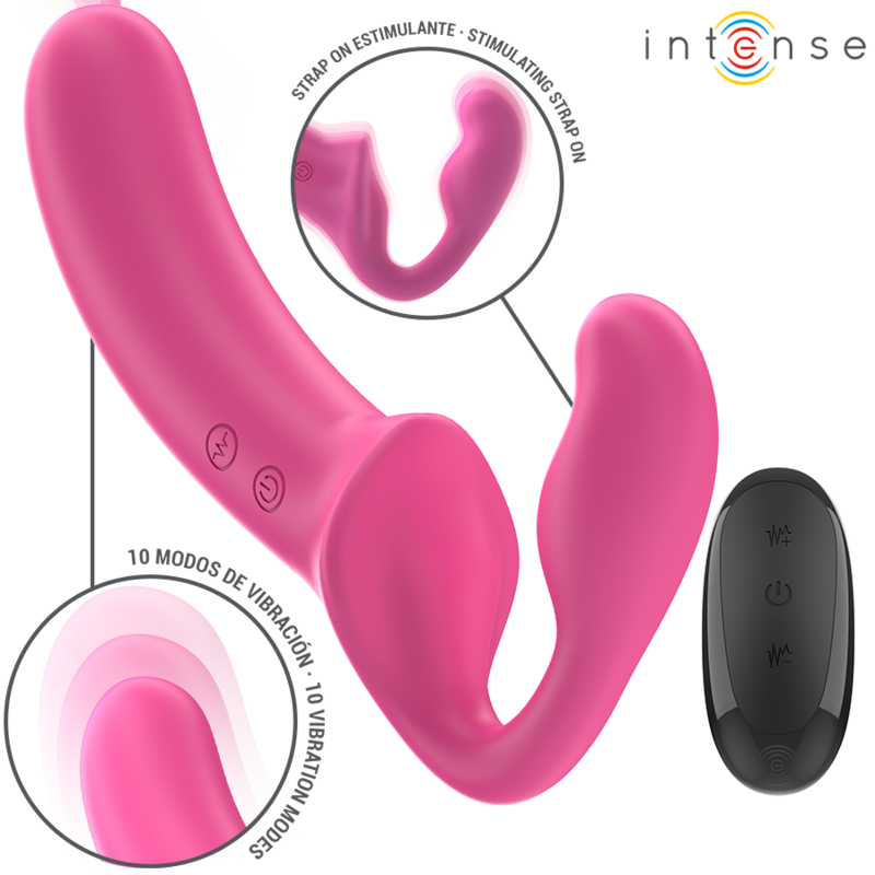 INTENSE - Amy Double Vibrator 20 cm Pink Remote Control