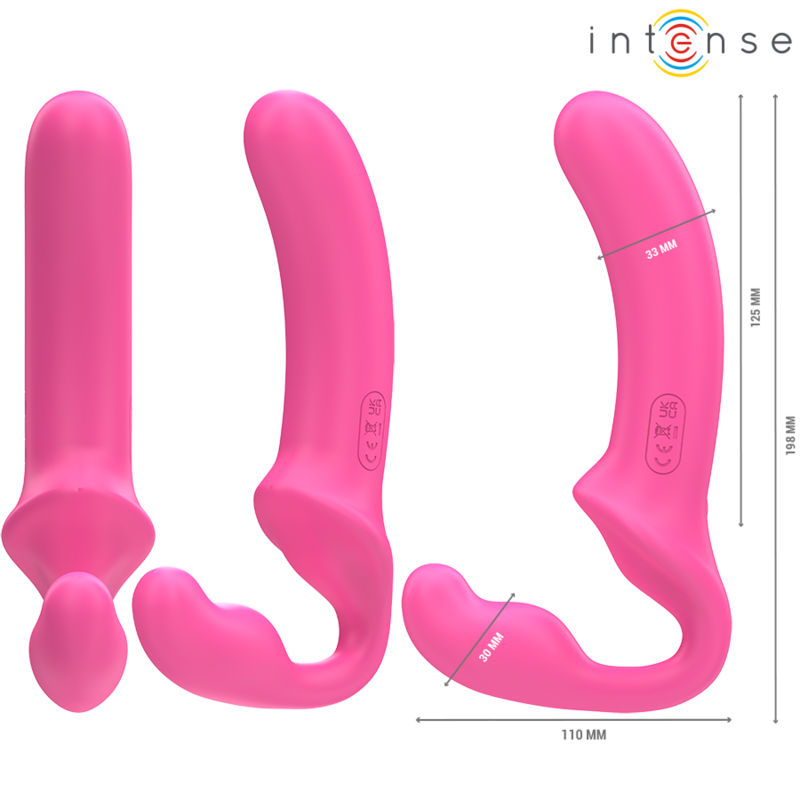 INTENSE - Amy Double Vibrator 20 cm Pink Remote Control