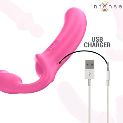 INTENSE - Amy Double Vibrator 20 cm Pink Remote Control