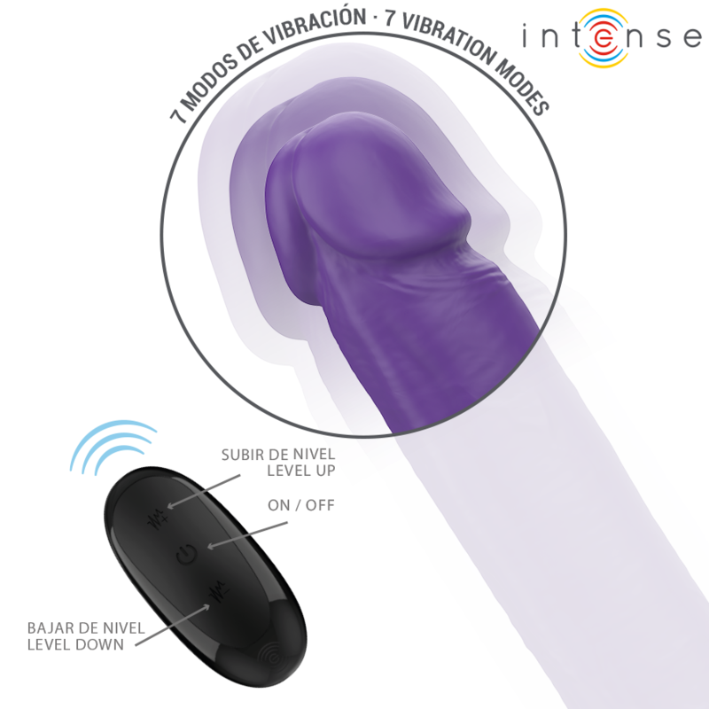INTENSE - Gunter Double Dildo Vibrator 40 cm Purple Remote Control