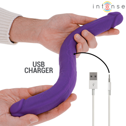 INTENSE - Gunter Double Dildo Vibrator 40 cm Purple Remote Control