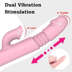 Sirrshop Thrusting Heating Vibrator, Rechargeable, Remote controlled, Dual Vibration Stimulation
