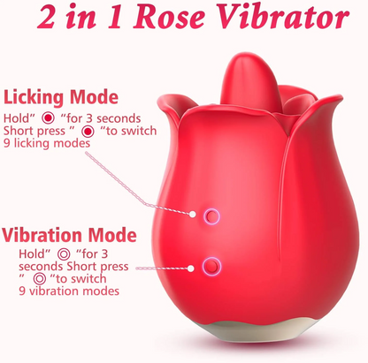 Sirrshop Rose Sex Toy, Clit Vibrator and Tongue Licker