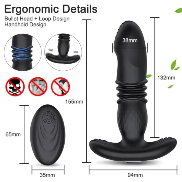 Sirrshop Thrusting Prostate Massager, Vibrator, Anal, Remote Controlled
