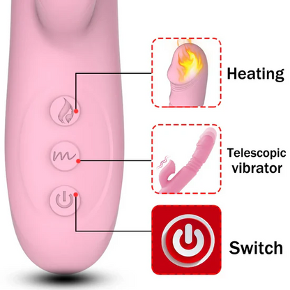 Sirrshop Thrusting Heating Vibrator, Rechargeable, Remote controlled, Dual Vibration Stimulation