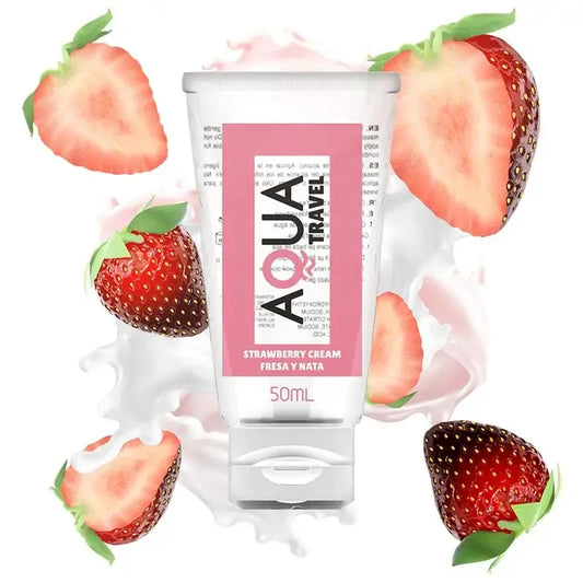 Aqua Travel Water Based Lubricant Strawberry Cream Flavor - 50Ml