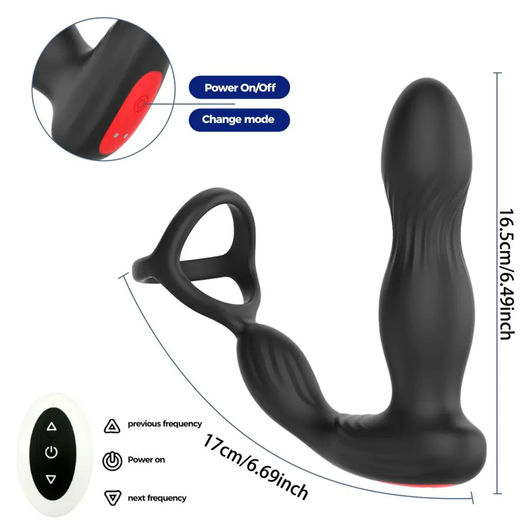 A-Heros Titan – Prostate Thrusting Vibrator with Penis Ring & Remote
