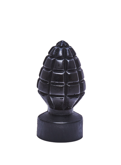 DISCREET SILICONE GRENADE ANAL PLUG - ALL BLACK - 15 CM - BLACK