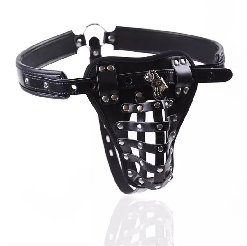 Jeremy Men's leather chastity belt