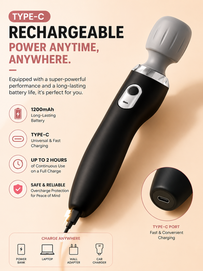 Veloura™ Magic Wand – Premium Rechargeable Massager