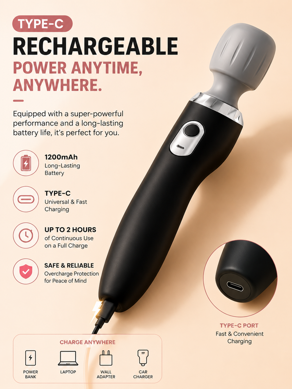 Veloura™ Magic Wand – Premium Rechargeable Massager