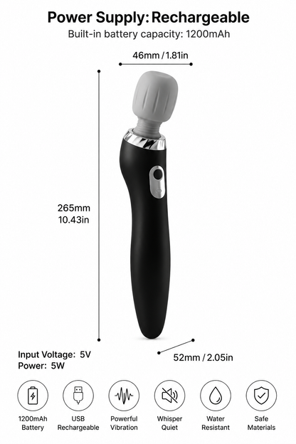 Veloura™ Magic Wand – Premium Rechargeable Massager